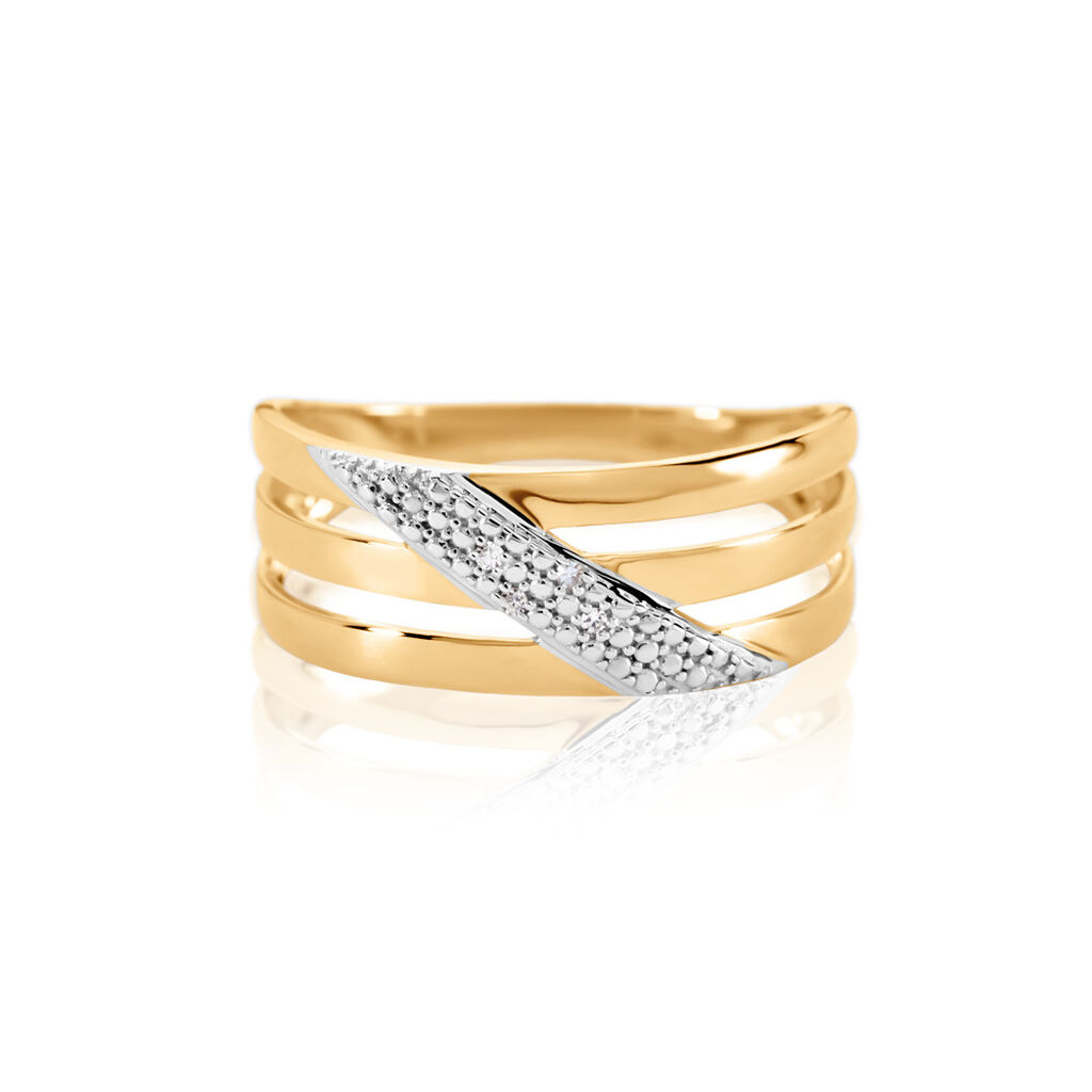 LIORA Damen Ring Gold 375 (9 Karat) Diamant Weiß 0,01 ct, Ring mit Stein