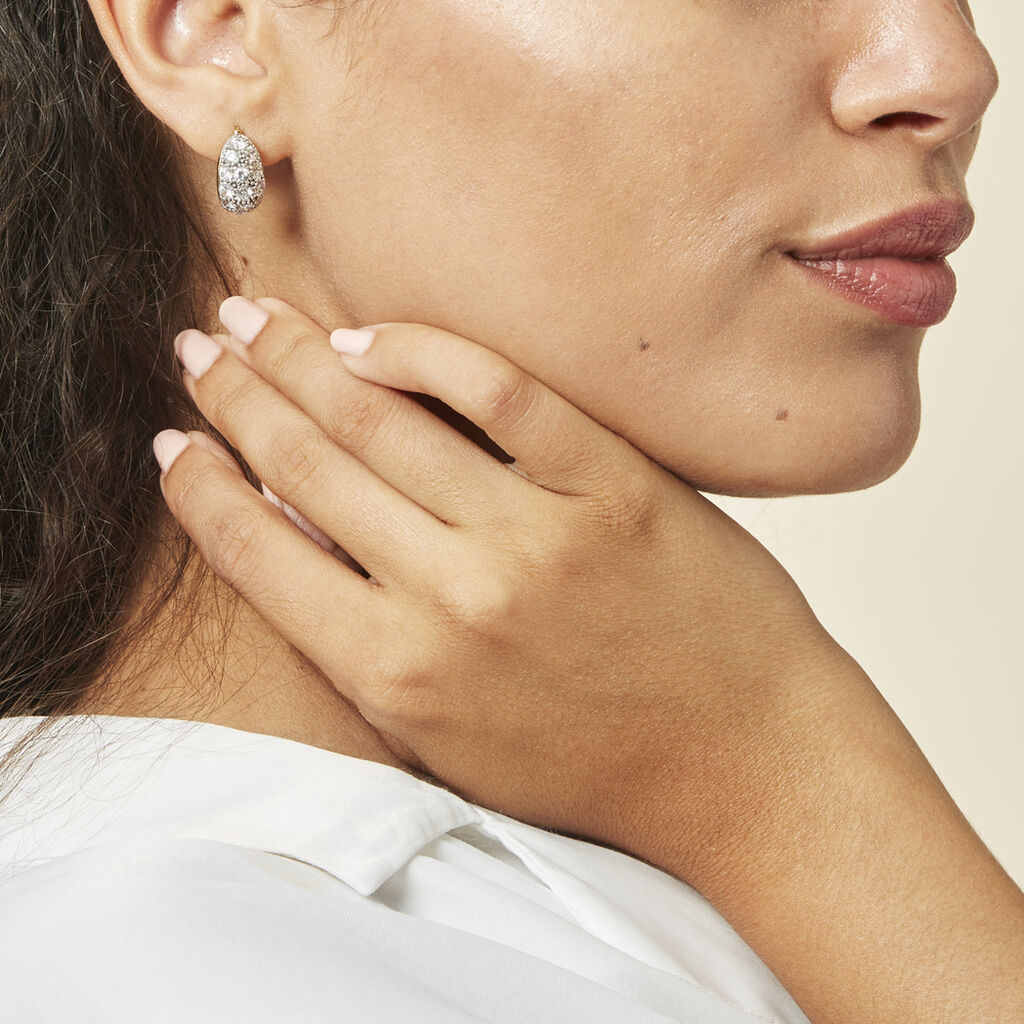 Boucles D'oreilles Puces Sohela Plaqué Or Jaune Oxyde De Zirconium - Spannringe Damen | OROVIVO