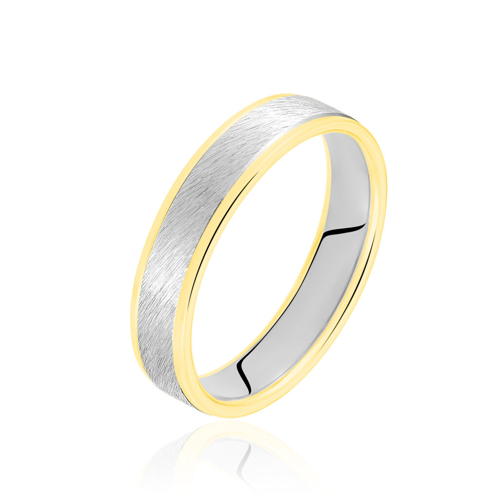 Alliance Carme Ruban Plat Or Blanc - Spannringe Familie | OROVIVO