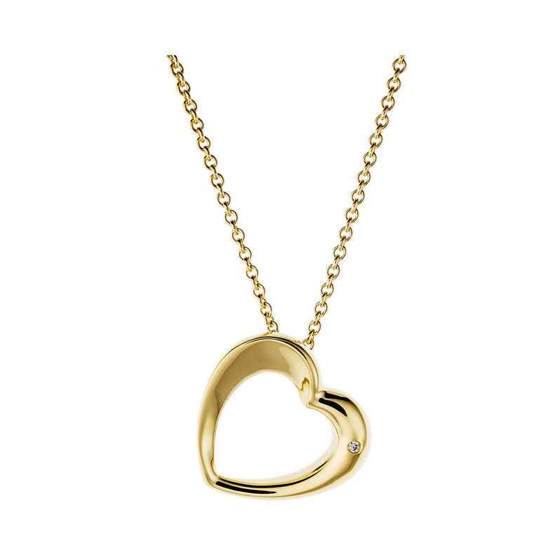 Damen Collier Vergoldet Zirkonia Wei&szlig; Herz - Halsketten Damen | OROVIVO