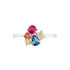 LAYLANI Damen Ring Silber Silber 925 Spinell Rot 0,13 ct Blume