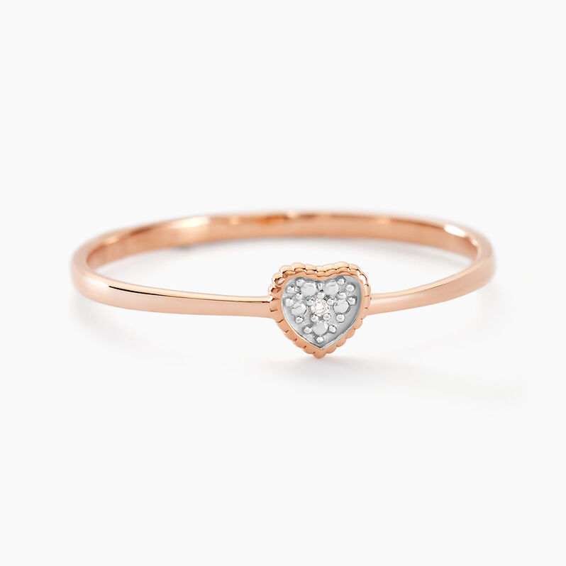 Bague Mon 1er Diamant 3 Or Rose Diamant - Spannringe Damen | OROVIVO