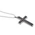 Herren Collier Edelstahl Bicolor Silber/Schwarz Religi&ouml;ses Kreuz B 2 mm