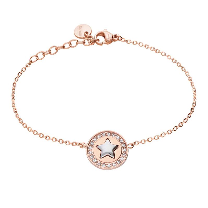 Bracciale Endless Acciaio Rosato Stella e Cristalli - Spannringe Damen | OROVIVO