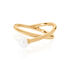 RI Damen Ring Gold 375 (9 Karat) Zuchtperle Wei&szlig; 0,23 ct