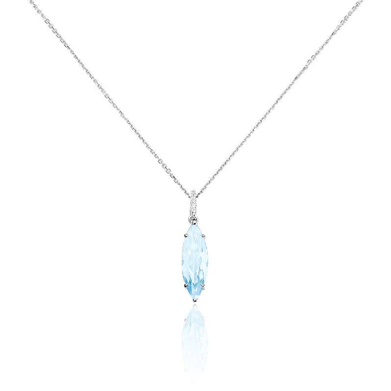 Collier Thea Or Blanc Topaze Diamant - Spannringe Damen | OROVIVO