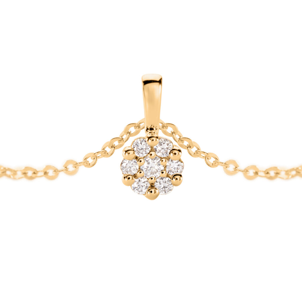 ALORA Damen Collier Gold Bicolor Gold/Silber 585 (14 Karat) Diamant Wei&szlig; 0,03 ct