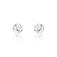 Damen Ohrstecker Weißgold 333 Zirkonia 4mm