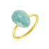 LORA Damen Ring Silber vergoldet 925 Amazonit T&uuml;rkis 3,25 ct