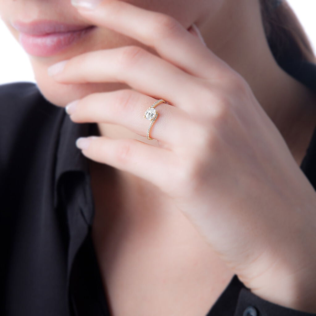 Bague Loriane Or Blanc Tourmaline Et Diamant - Spannringe Damen | OROVIVO