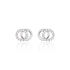 Damen Ohrstecker Silber 925 Zirkonia Wei&szlig; Doppelkreis