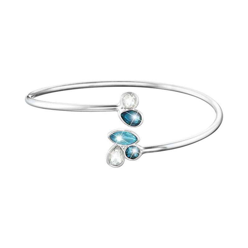 Bracciale bangle in metallo rodiato e pietre - Spannringe Damen | OROVIVO