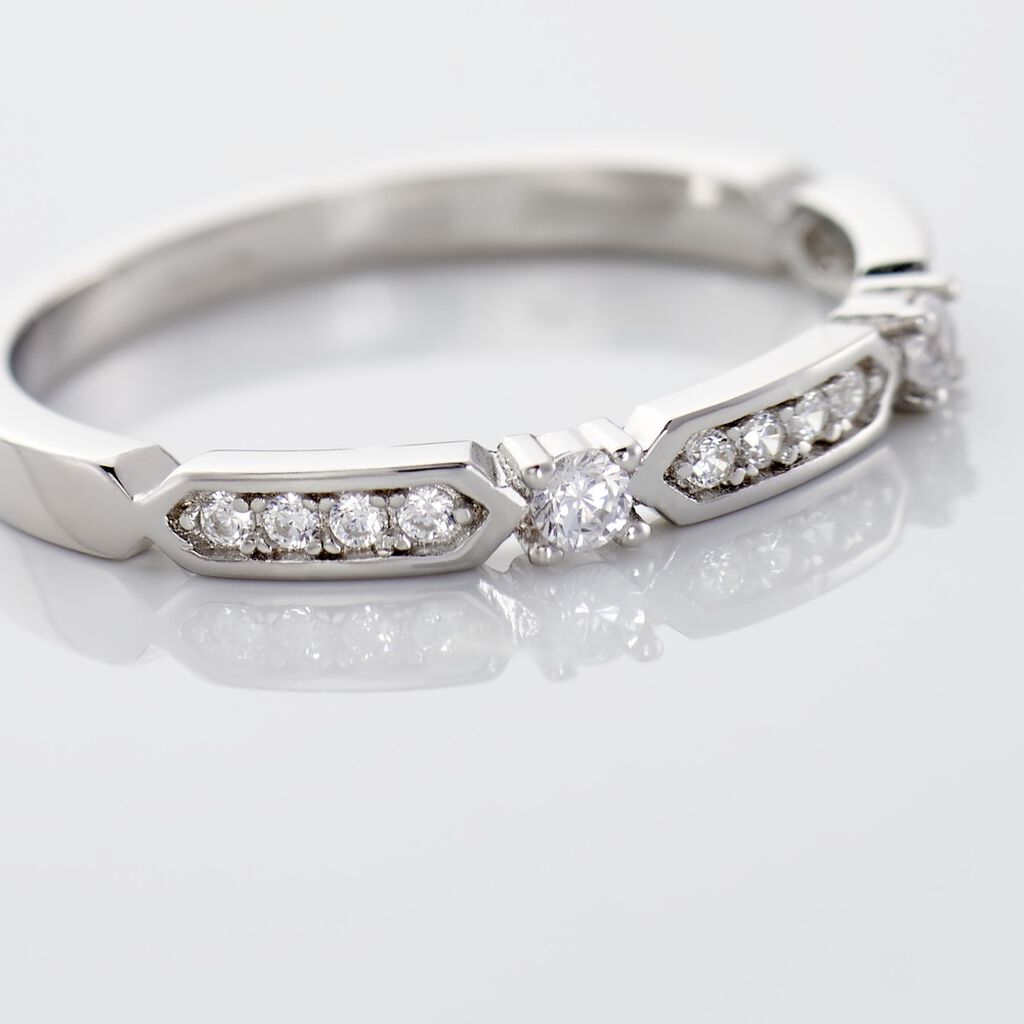 RENATA Damen Ring Silber Silber 925 Zirkonia Wei&szlig; 0,07 ct