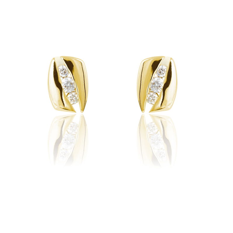 Boucles D'oreilles Puces Infinity Or Jaune Diamant - Spannringe Damen | OROVIVO