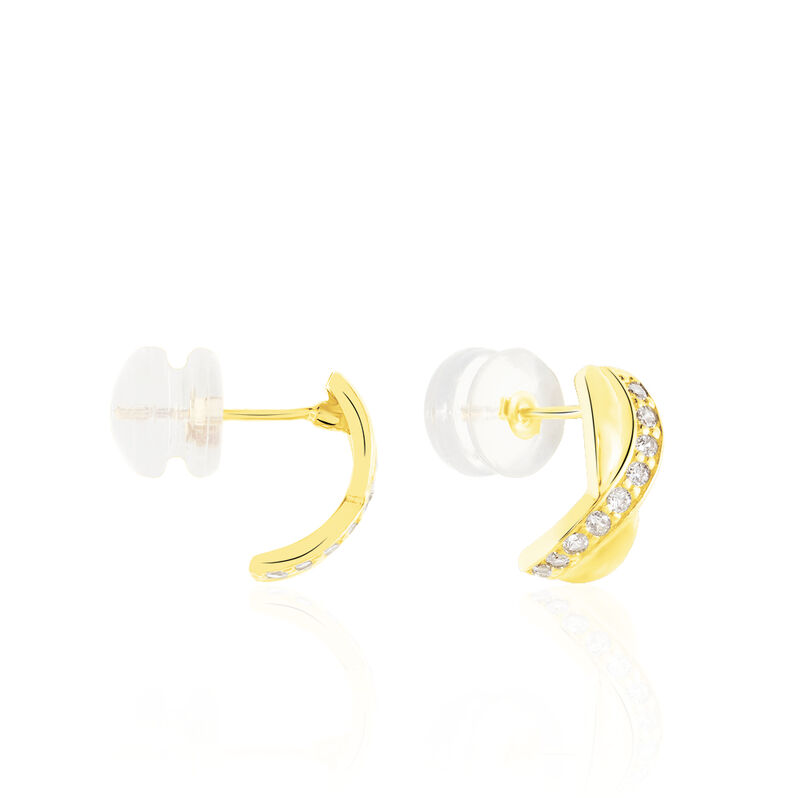 Damen Steckcreolen Gold 375 Zirkonia  - Creolen Damen | OROVIVO