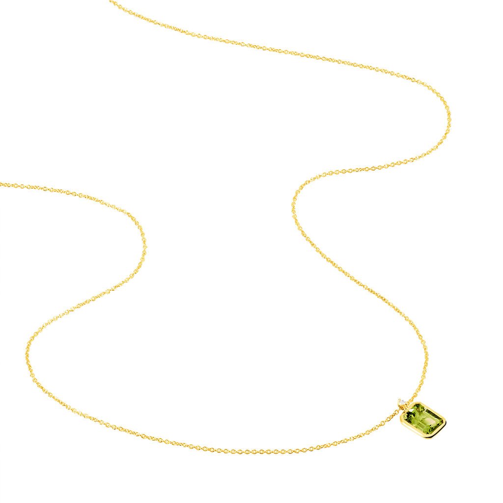 Collier Or Jaune Salma Peridot Et Oxyde - Spannringe Damen | OROVIVO