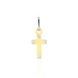 Kreuz Anhänger Silber 925 Bicolor Gold Silber Tamar - Kreuzanhänger Unisex | OROVIVO