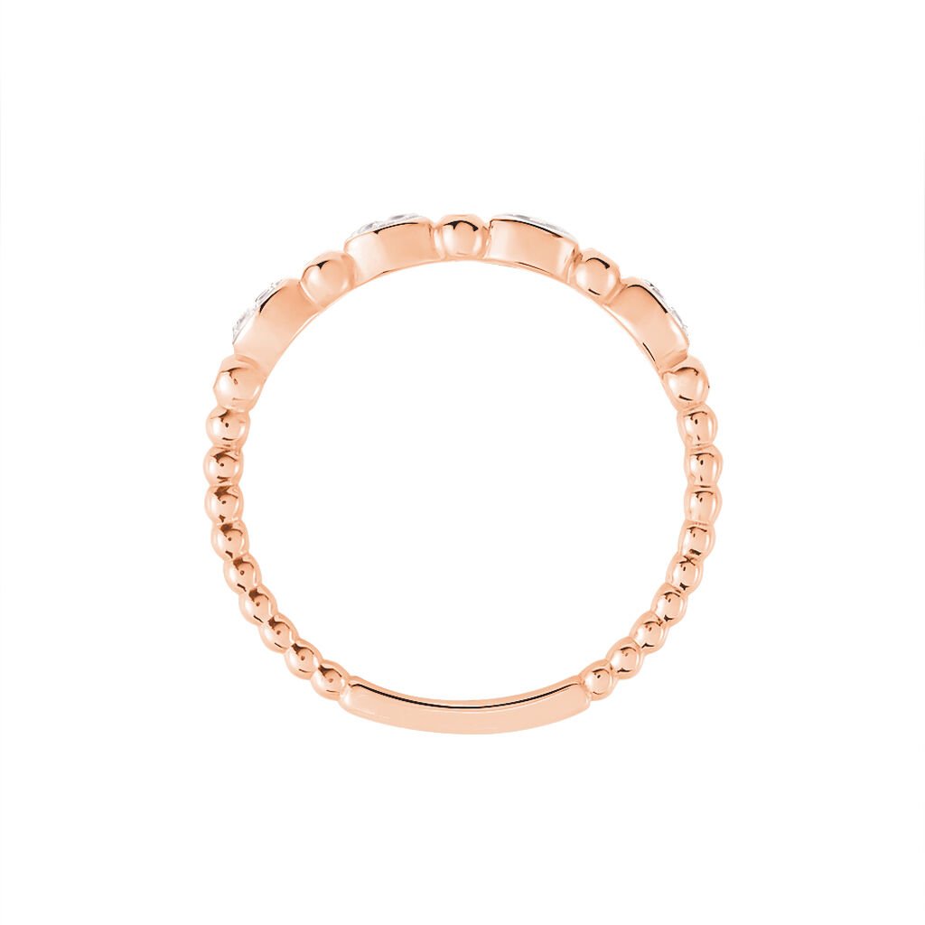 Damen Ring Rosegold 375 (9 Karat) Zirkonia Wei&szlig; 0,11 ct