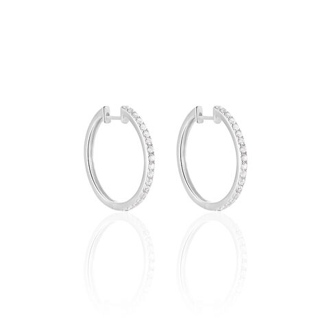 Damen Creolen Weißgold 375 Zirkonia - Creolen Damen | OROVIVO