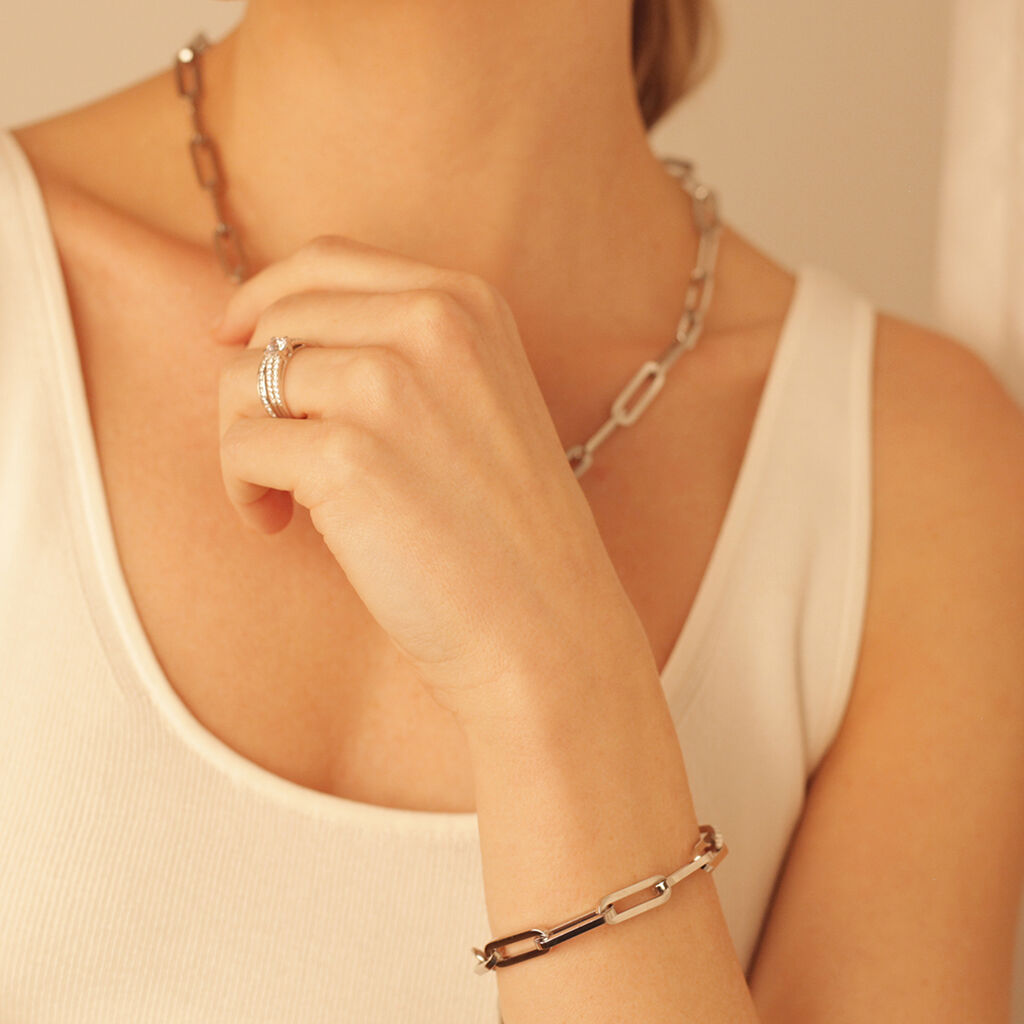 Damen Gliederarmband Edelstahl Silber Liliana - Armketten Unisex | OROVIVO