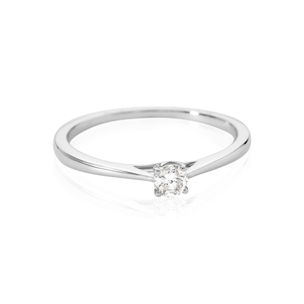 VICTORIA Damen Ring Wei&szlig;gold 585 (14 Karat) Diamant Wei&szlig; 0,16 ct