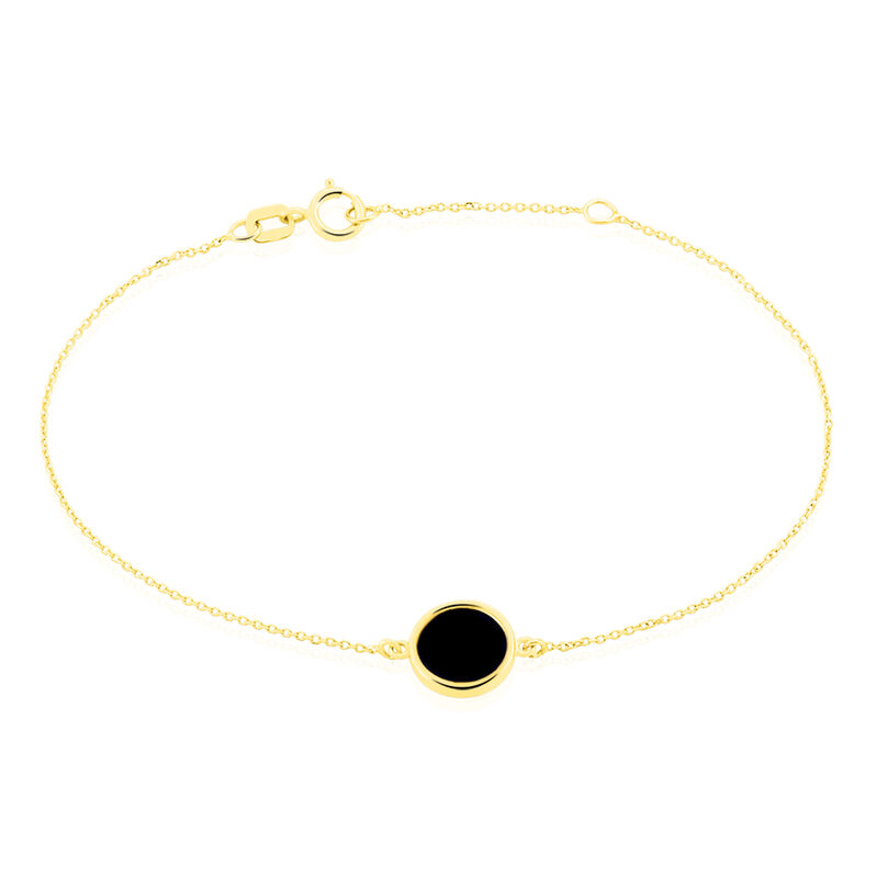 Bracelet Or Jaune Florica Cercle Onyx - Spannringe Damen | OROVIVO
