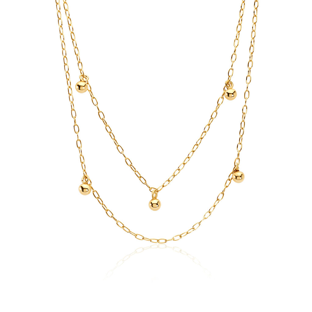 KIMBER Damen Collier Silber vergoldet 925 Ball B 1,6 mm