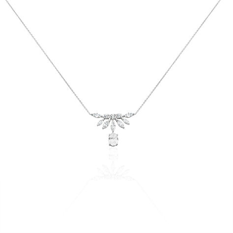 Damen Collier Weißgold 375 Zirkonia  - Halsketten Damen | OROVIVO