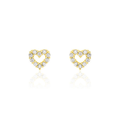 Damen Ohrstecker Gold 375 Zirkonia Herz - Ohrstecker Damen | OROVIVO