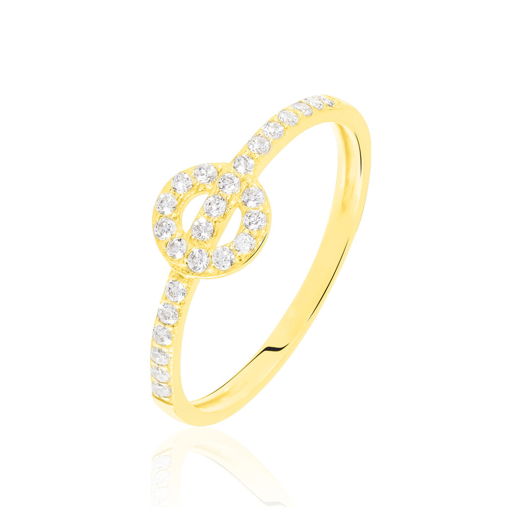 Bague Or Jaune Joye Cercle Oxydes - Spannringe Damen | OROVIVO