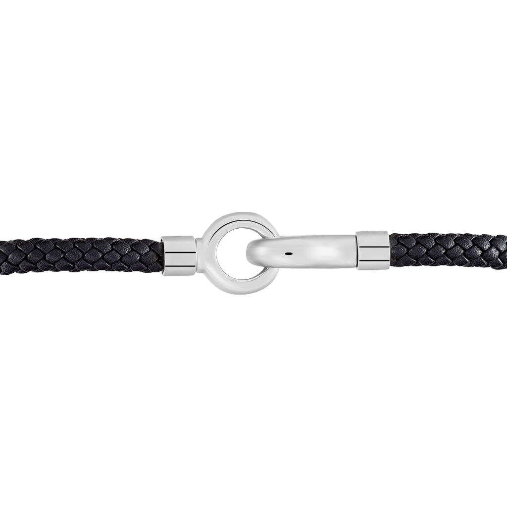 Herren Lederarmband Edelstahl Schwarz - Armbänder Herren | OROVIVO