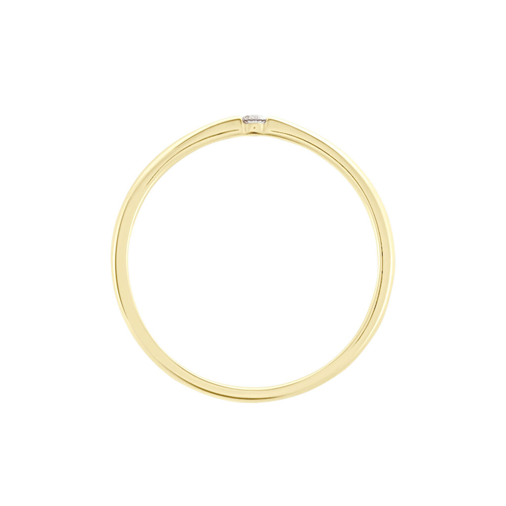 Graz Damen Ring Gold 375 (9 Karat) Diamant Wei&szlig; 0,03 ct B 1,8 mm