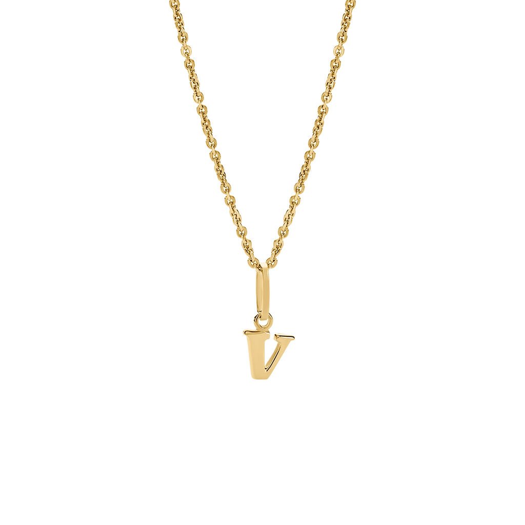ALPHABET Unisex Anhänger Gold 375 (9 Karat) Buchstabe V - Schmuckanhänger Unisex | OROVIVO