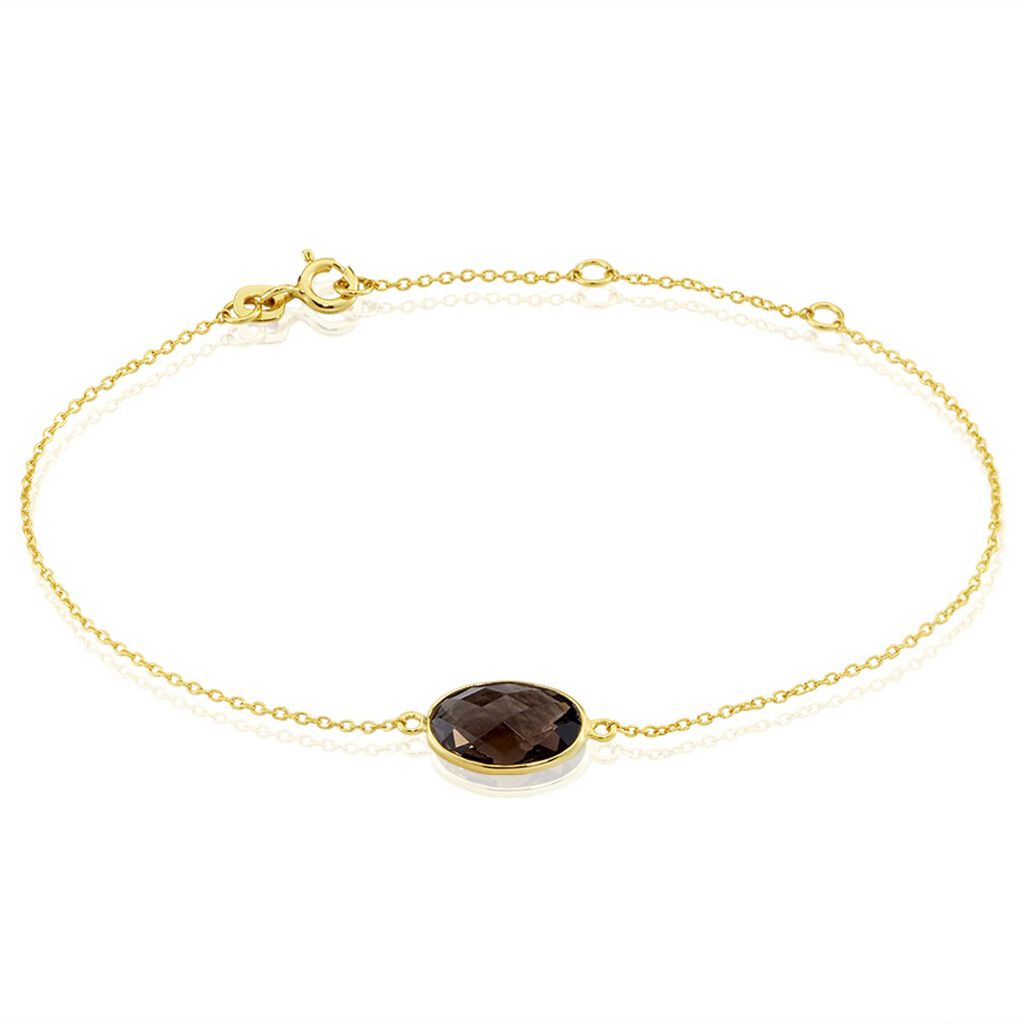 Damen ID Armband Silber vergoldet 925 Andere Steine Kastanienbraun Brauny - Armbänder Damen | OROVIVO
