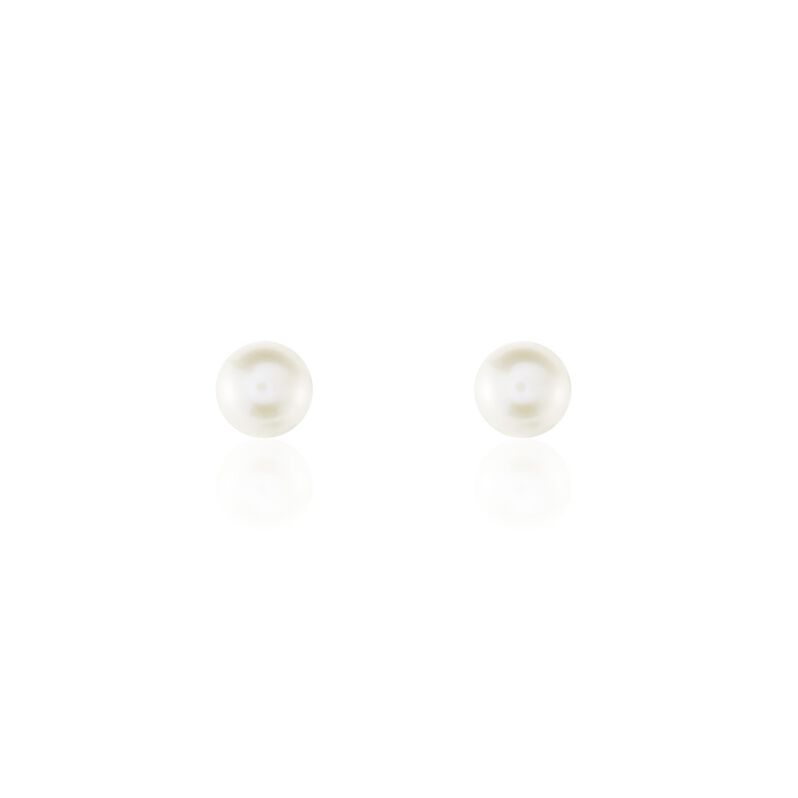 Boucles D'oreilles Puces Suki Rondes Nacres Or Jaune Perle De Culture - Spannringe Damen | OROVIVO