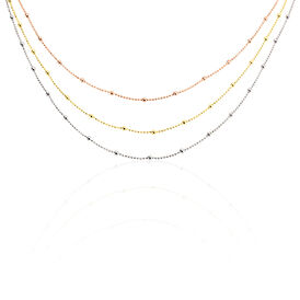 Damen Halskette Silber 925 Tricolor Vergoldet - Ketten ohne Stein  | OROVIVO