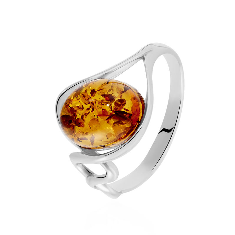 Bague Titziana Argent Blanc Ambre - Spannringe Damen | OROVIVO
