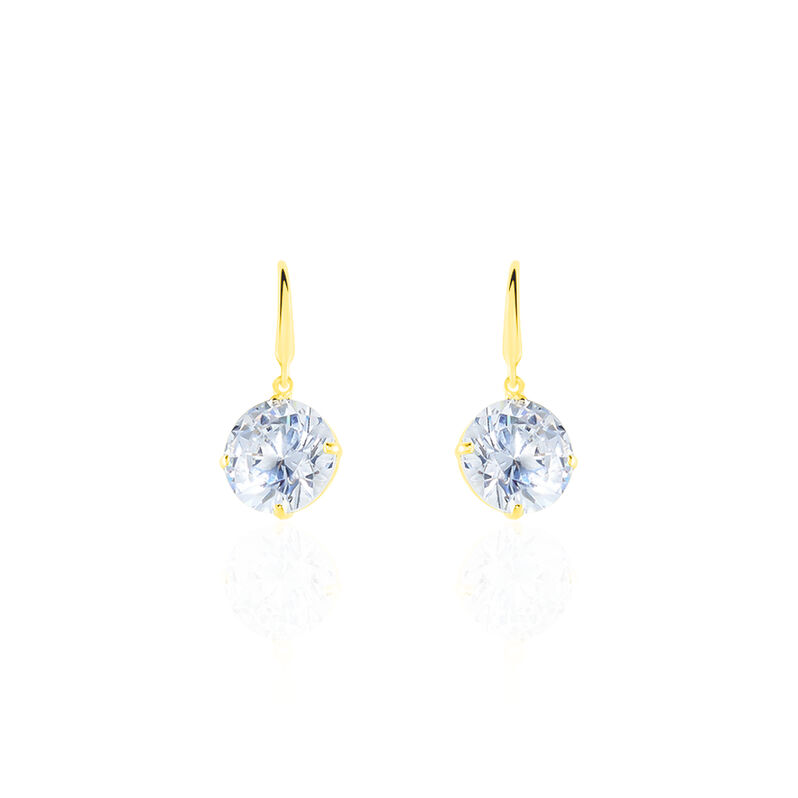 Damen Ohrringe Lang Gold 375 Zirkonia Oxyde Rond  - Ohrhänger Damen | OROVIVO