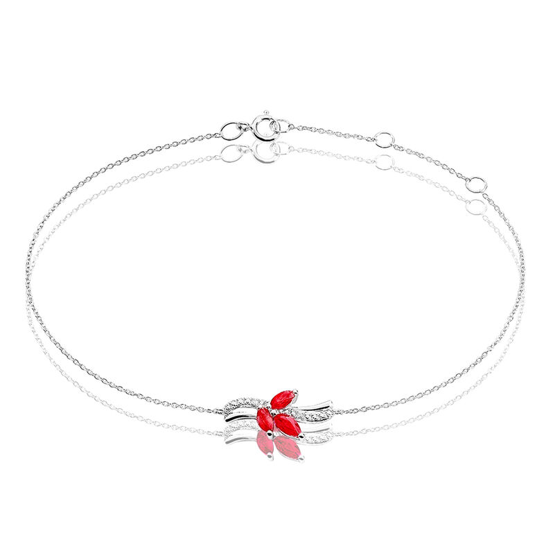 Bracelet Angie Or Blanc Rubis Diamant - Spannringe Damen | OROVIVO