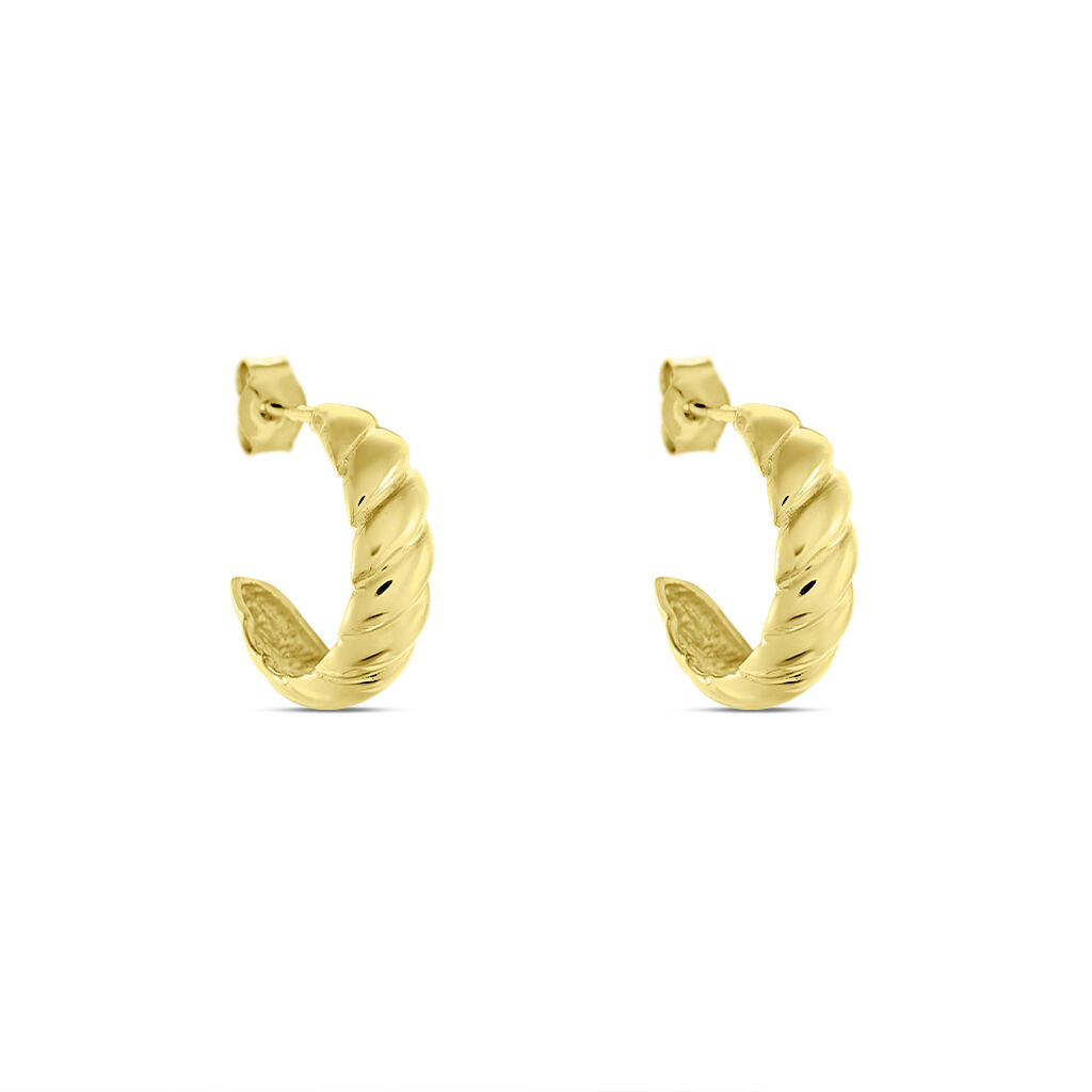 Damen Creolen Gold 375 gedreht Croissant 4,3mm - Creolen Damen | OROVIVO