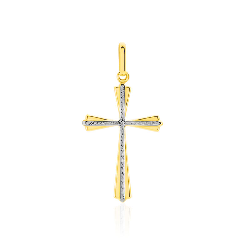 CORANTIN KREUZ 2 Unisex Anh&auml;nger Gold Bicolor 375 (9 Karat) Religi&ouml;ses Kreuz - Schmuckanh&auml;nger Unisex | OROVIVO