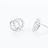 Damen Ohrstecker Silber 925 Zirkonia Wei&szlig; Doppelkreis