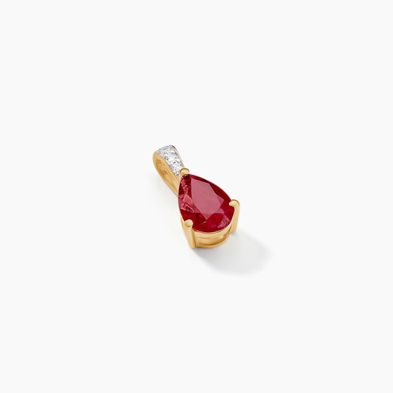 Pendentif Pâris Or Jaune Rubis Diamant - Spannringe Damen | OROVIVO