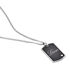 DOGTAG Herren Collier Silber Bicolor 925 Zirkonia Wei&szlig; 0,25 ct Rechteckig
