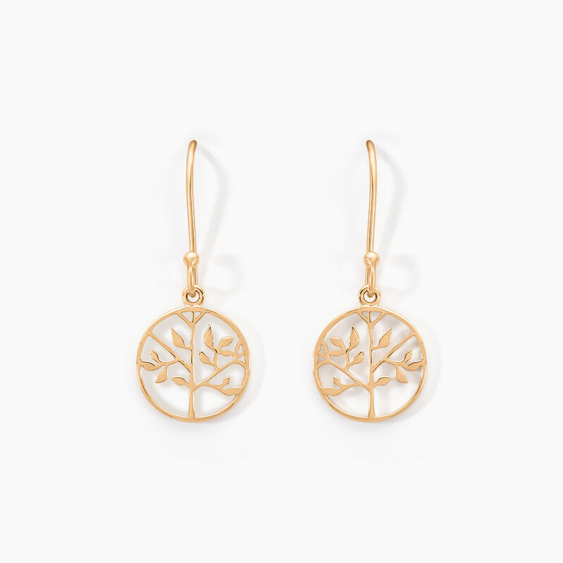 Boucles D'oreilles Pendantes Plaqué Or Jaune Galvina - Spannringe Damen | OROVIVO