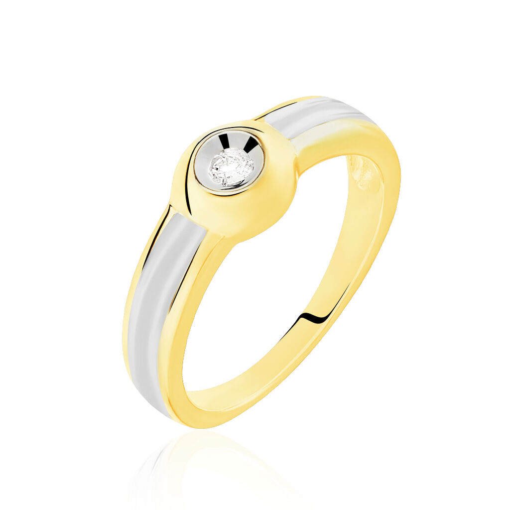 Solitarring Gold 375 Bicolor Diamant 0 03ct 13610020127r40 Orovivo Dein Online Juwelier