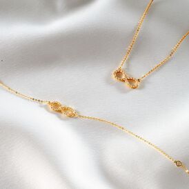 Damen Halskette Gold 375 Zirkonia Infinity - Ketten mit Anhänger  | OROVIVO