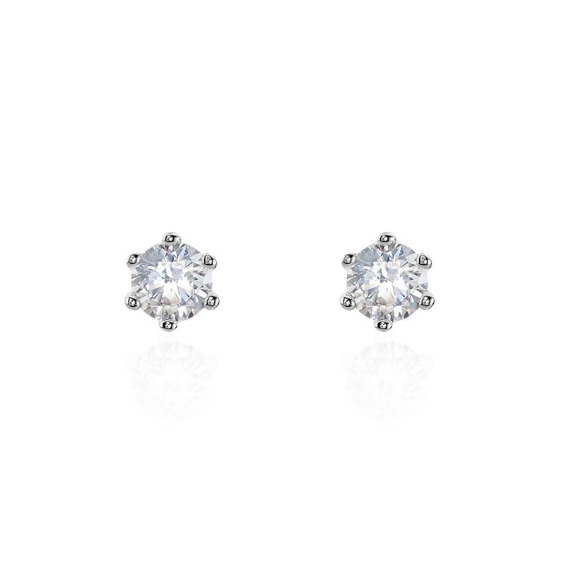 Damen Ohrstecker Silber 925 Zirkonia 4mm - Ohrstecker Damen | OROVIVO