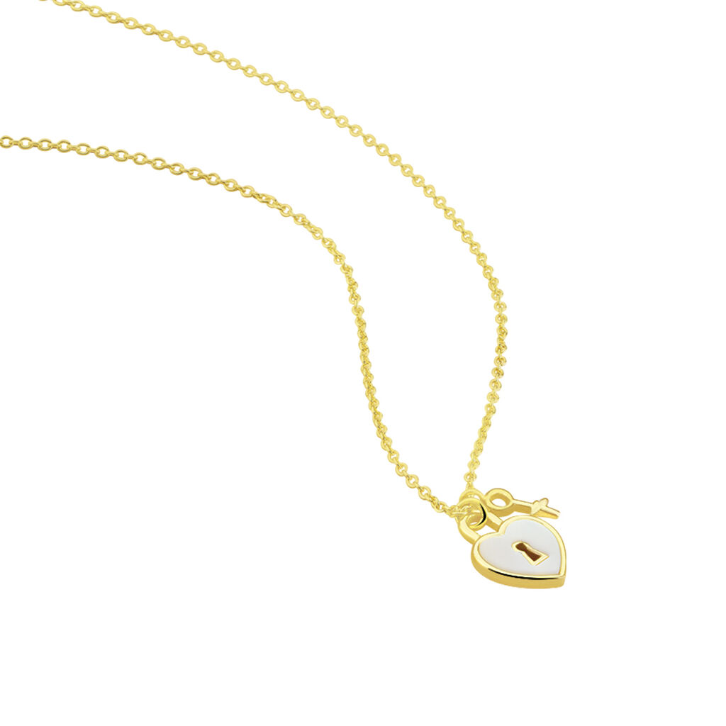 Damen Halskette Silber 925 Vergoldet Perlmutt Herz - Halsketten Damen | OROVIVO
