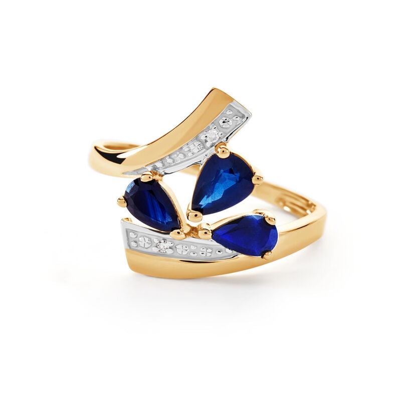 Bague Dahlia Or Jaune Saphir Diamant - Spannringe Damen | OROVIVO